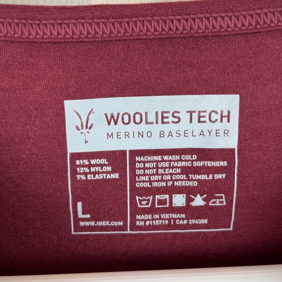 Men's Ibex Woolies Tech Merino Baselayer Long Sleeve Top Size Large - Picture 2 of 4